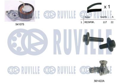 Водяной насос + комплект зубчатого ремня RUVILLE 5500642 для FORD PUMA
