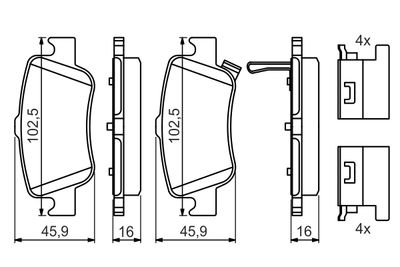 Brake Pad Set, disc brake 0 986 494 651