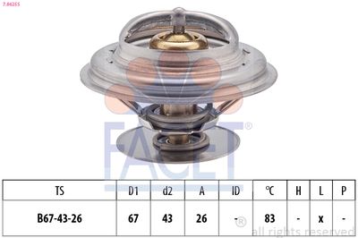 Termostat, środek chłodzący FACET 7.8625S