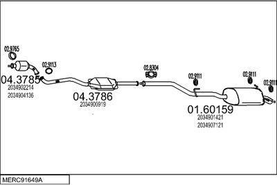 Układ wydechowy MTS MERC91649A014820