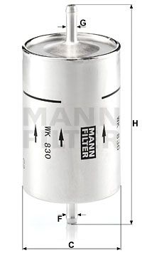 Топливный фильтр MANN-FILTER WK 830 для LANCIA BETA