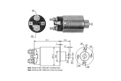 Тяговое реле, стартер ERA ZM5698 для MITSUBISHI 3000