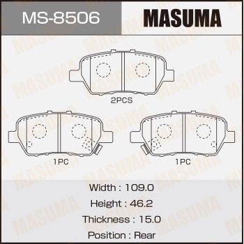 Комплект тормозных колодок MASUMA MS-8506 для HONDA CROSSROAD