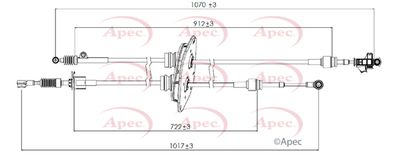 Cable Pull, manual transmission APEC CAB7022