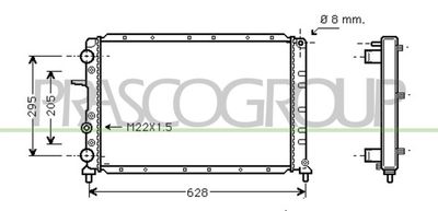 Радиатор, охлаждение двигателя PRASCO FT906R006 для FIAT FIORINO