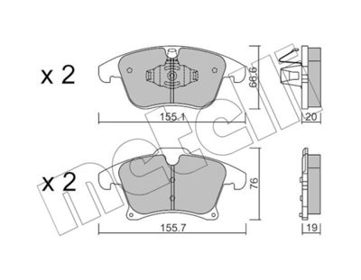 Комплект тормозных колодок, дисковый тормоз 22-1039-1