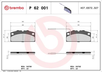 BREMBO Remblokkenset, schijfrem PRIME LINE (P 62 001)