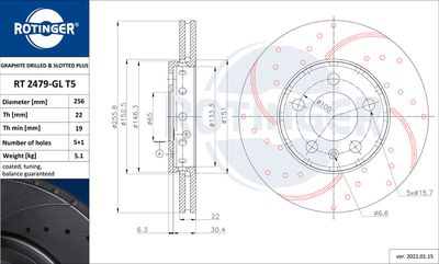 Tarcza hamulcowa ROTINGER RT 2479-GL T5