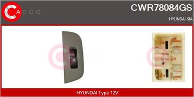 Выключатель, стеклолодъемник CASCO CWR78084GS для HYUNDAI TERRACAN