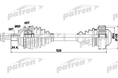 Приводной вал PATRON PDS0028 для VW TRANSPORTER