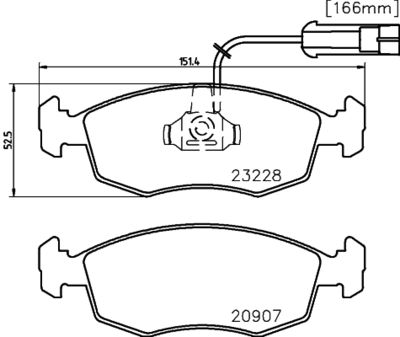 Комплект тормозных колодок, дисковый тормоз 8DB 355 008-521