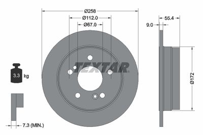 Тормозной диск TEXTAR 92059500 для LIFAN 320