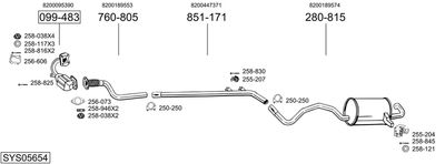 Układ wydechowy BOSAL SYS05654