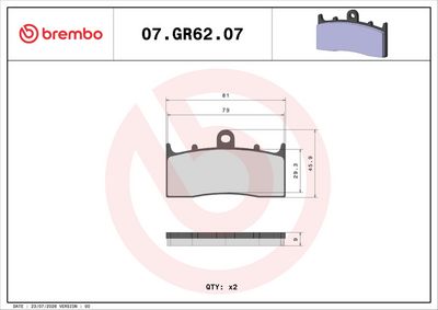 Set placute frana BREMBO 07GR6207