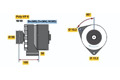 Генератор BOSCH 6 033 GB3 030 для PUCH G-MODELL
