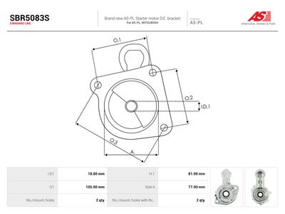 Starterdeksel, forgasser AUTOSTARTER SBR5083S for MITSUBISHI, HYUNDAI