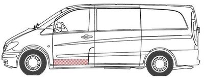 Deur reparatieset Voor Links (kanaal) past: MERCEDES VITO / VIANO W639 09.03-10.10