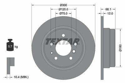 TEXTAR 92042500 Тормозные диски  для BMW 7 (E32) 730 i,iL