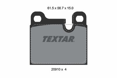 Комплект тормозных колодок, дисковый тормоз TEXTAR 2091001 для PORSCHE 912