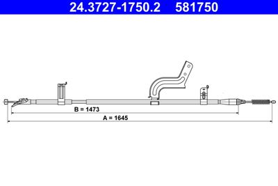 Тросик, cтояночный тормоз ATE 24.3727-1750.2 для NISSAN MICRA