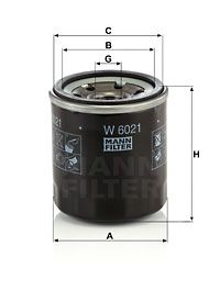 Масляный фильтр MANN-FILTER W 6021 для DAEWOO GENTRA