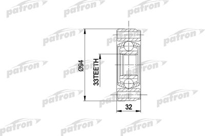PATRON PCV3004 ШРУС для VW GOLF (Фольксваген_ Голф)