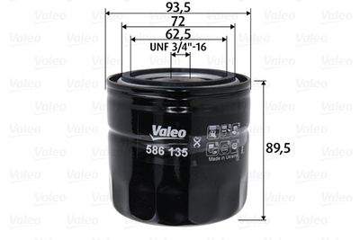 Масляный фильтр VALEO 586135 для FORD SCORPIO