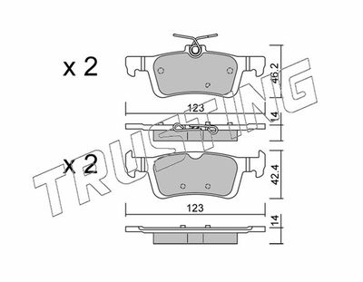 TRUSTING 1002.1 Тормозные колодки и сигнализаторы для FORD FIESTA VII (HJ, HF) 1.0 EcoBoost mHEV