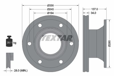 TEXTAR 93192200 Тормозной диск 
