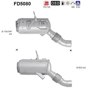 Filtr sadzy / filtr cząstek stałych, układ wydechowy AS 18308508523