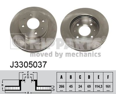 NIPPARTS J3305037 Тормозные диски для MITSUBISHI TREDIA