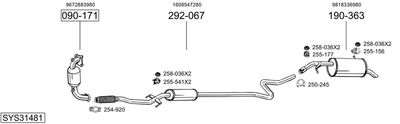 Układ wydechowy BOSAL SYS31481