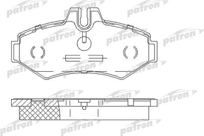 Комплект тормозных колодок, дисковый тормоз PATRON PBP1306 для VW LT