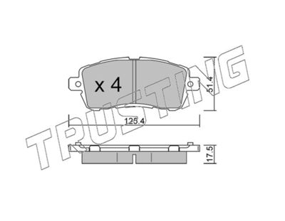 Комплект тормозных колодок, дисковый тормоз TRUSTING 1185.0 для FORD KA+