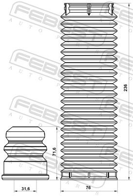 Dust Cover Kit, shock absorber FDSHB-GALIIF-KIT