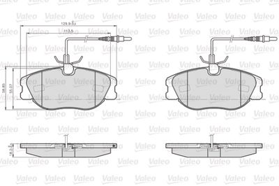 Комплект тормозных колодок, дисковый тормоз VALEO 872801 для FIAT SCUDO