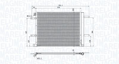 Kondenzátor, klimatizace MAGNETI MARELLI 350203106200