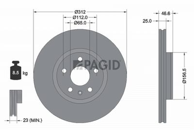 спирачен диск PAGID 56432NC