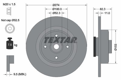 TEXTAR 92141403 Гальмівні диски 