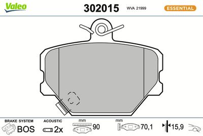BREMSBELAGSATZ SCHEIBENBREMSE