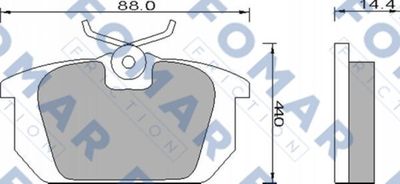 Комплект тормозных колодок, дисковый тормоз FOMAR Friction FO 493881 для FIAT TIPO
