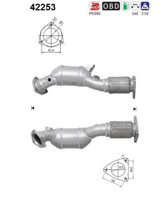 Катализатор AS 42253 для AUDI Q7