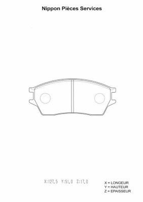 Комплект тормозных колодок, дисковый тормоз NPS H360A21 для HONDA PRELUDE