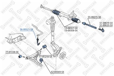 Тяга / стойка, стабилизатор STELLOX 56-00521-SX для CITROËN BX
