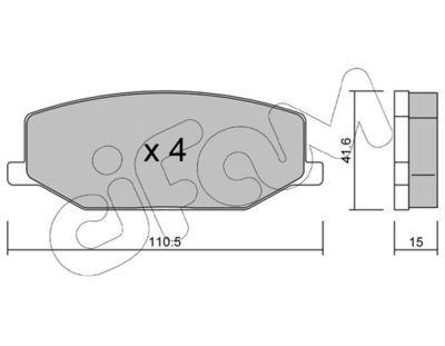 Brake Pad Set, disc brake 822-097-0