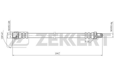 Тормозной шланг ZEKKERT BS-9451 для MERCEDES-BENZ A-CLASS