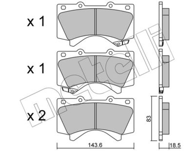 Brake Pad Set, disc brake 22-0821-0