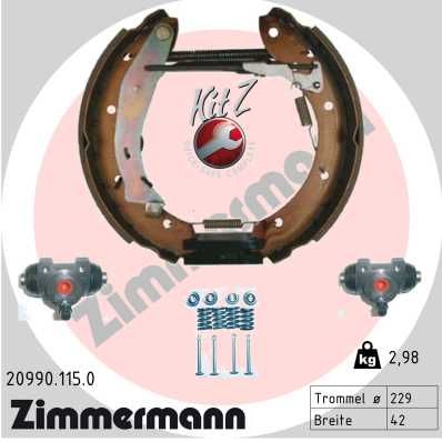 Комплект тормозных колодок ZIMMERMANN 20990.115.0 для CITROËN BERLINGO