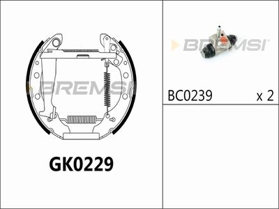 BREMSI GK0229 Ремкомплект барабанных колодок  для SEAT Mii (Сеат Мии)