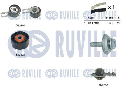 Водяной насос + комплект зубчатого ремня RUVILLE 5503581 для CITROËN GRAND